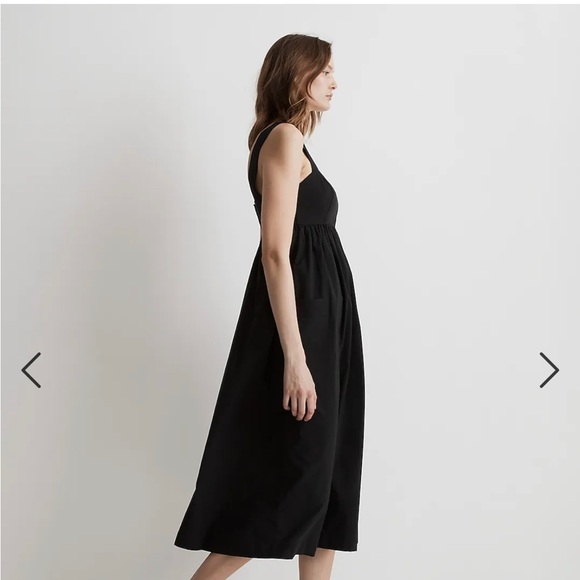 Madewell Cutout-Back Empire Midi Dress Size 2, Black - Picture 2 of 14